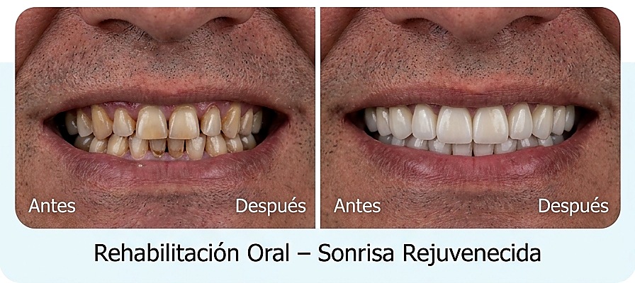 Antes y después rehabilitación oral ORIS